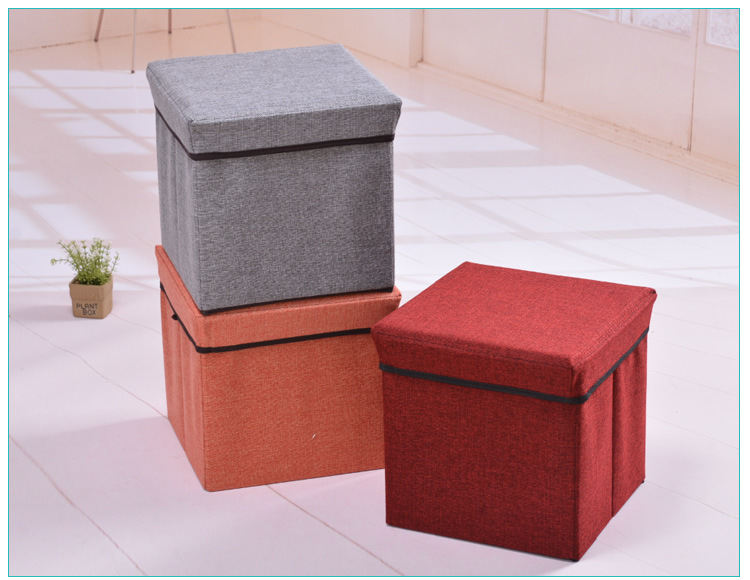 Wholesale of cotton-linen storage boxes with a pastoral style, Chinese-style fabric organizing boxes, eco-friendly and odorless folding storage boxes from manufacturers pic 13
