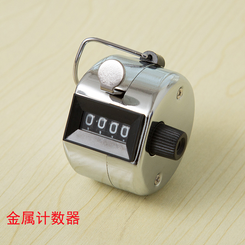 Metal pure mechanical counter counter, 4-digit hand-held counter for counting the number of students during sports activities pic 1