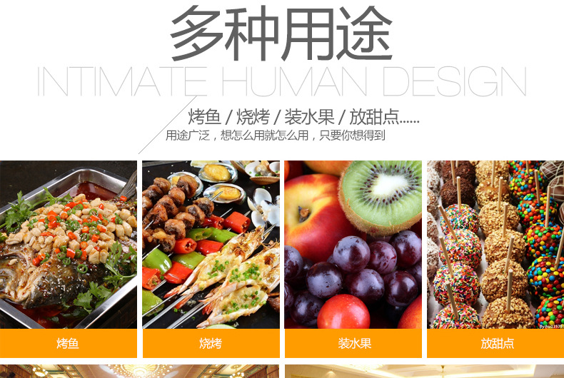 05 thick 4.8 deep stainless steel square plate tray with perforated depth, hotel tableware, rectangular barbecue rice plate and tea tray pic 3
