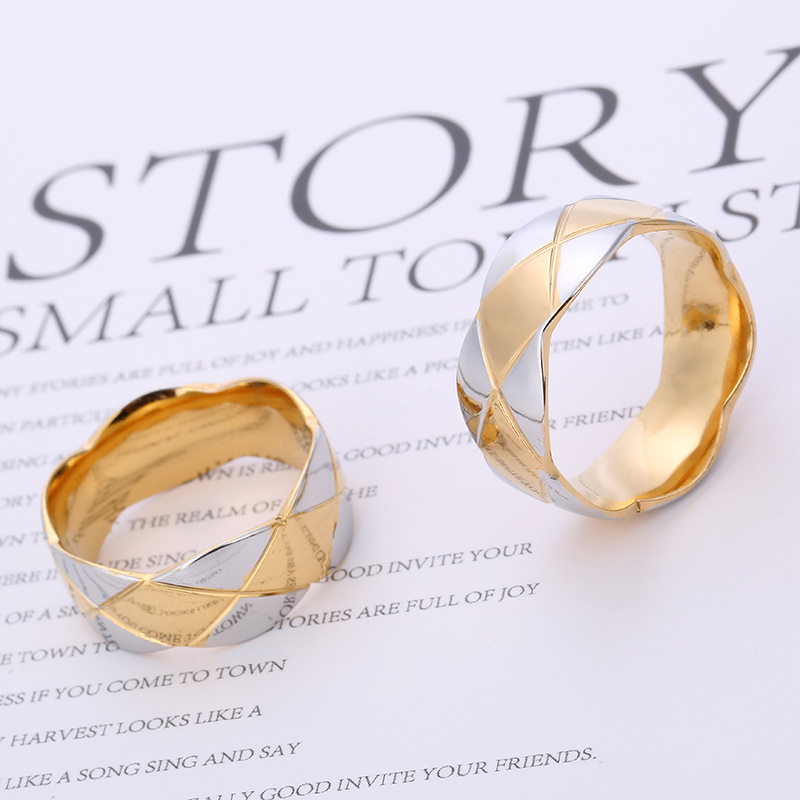 欧美爆款异形饰品切割波浪边批花菱形不锈钢钛钢精美戒指厂家直供详情8