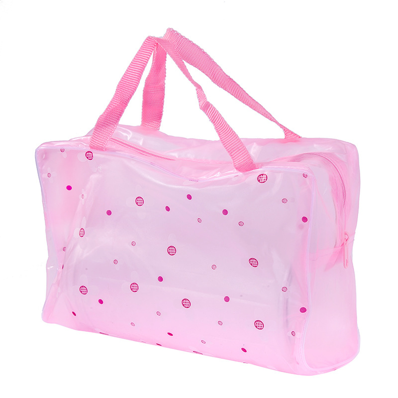 新款透明PVC防水洗漱包圆点化妆包男女便携旅行防尘护肤品收纳袋详情12