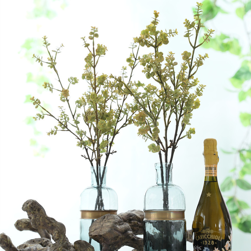 Artificial flower plastic succulent branches, soft rubber eucalyptus green plants, single plant, home decoration flower material matching pic 2