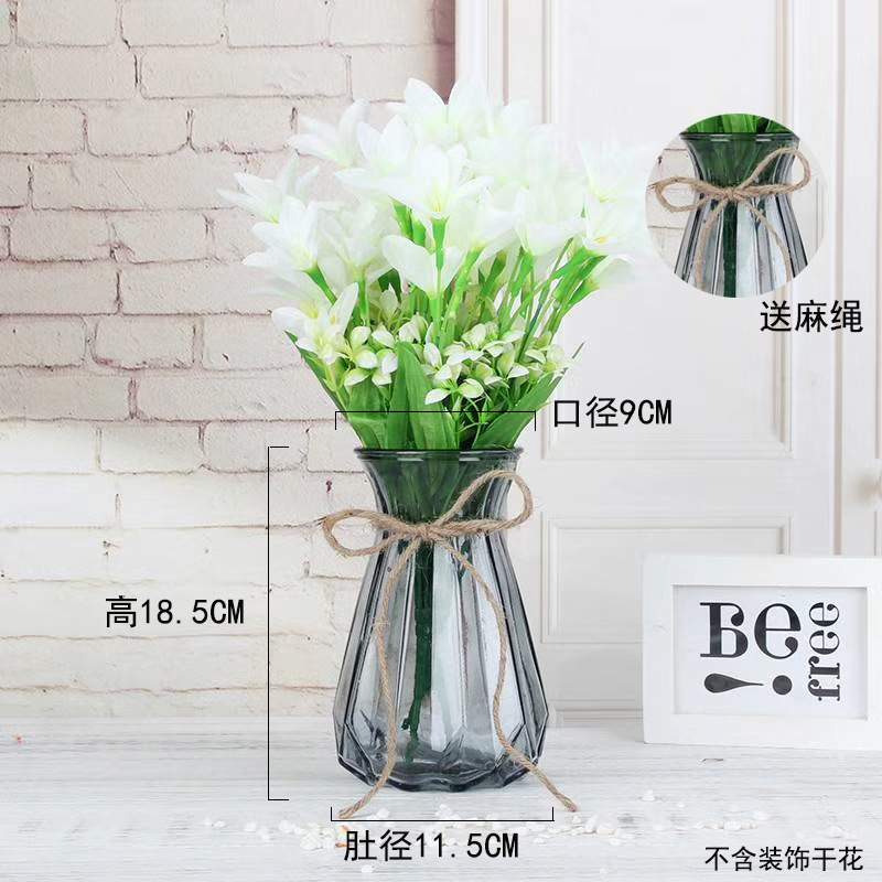 Creative European-style glass vases, transparent hydroponic bottles, flower arrangement vases, living room ornaments, fresh and colorful origami vases pic 38