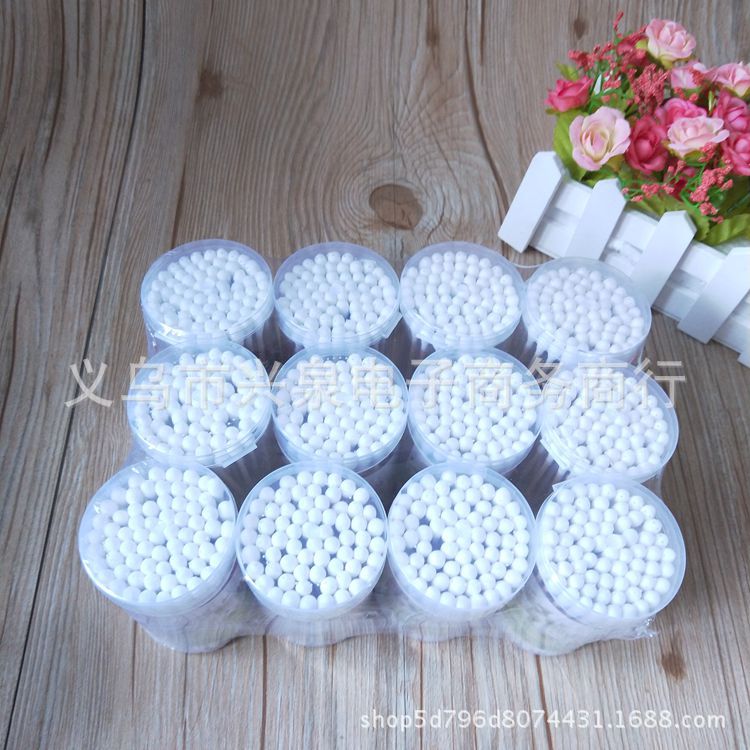 【1-8 Zones 】 Cylindrical cotton swabs 12 sets 240 yuan per box, bucket-packed cotton swabs, disposable double-headed daily-use cotton swabs, box-packed cotton swabs wholesale one yuan pic 1
