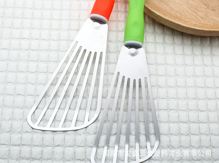 Kitchen gadgets: candy-colored handle, stainless steel cooking, slanted spatula, pancake spatula, pan-frying dumpling and fish spatula pic 8