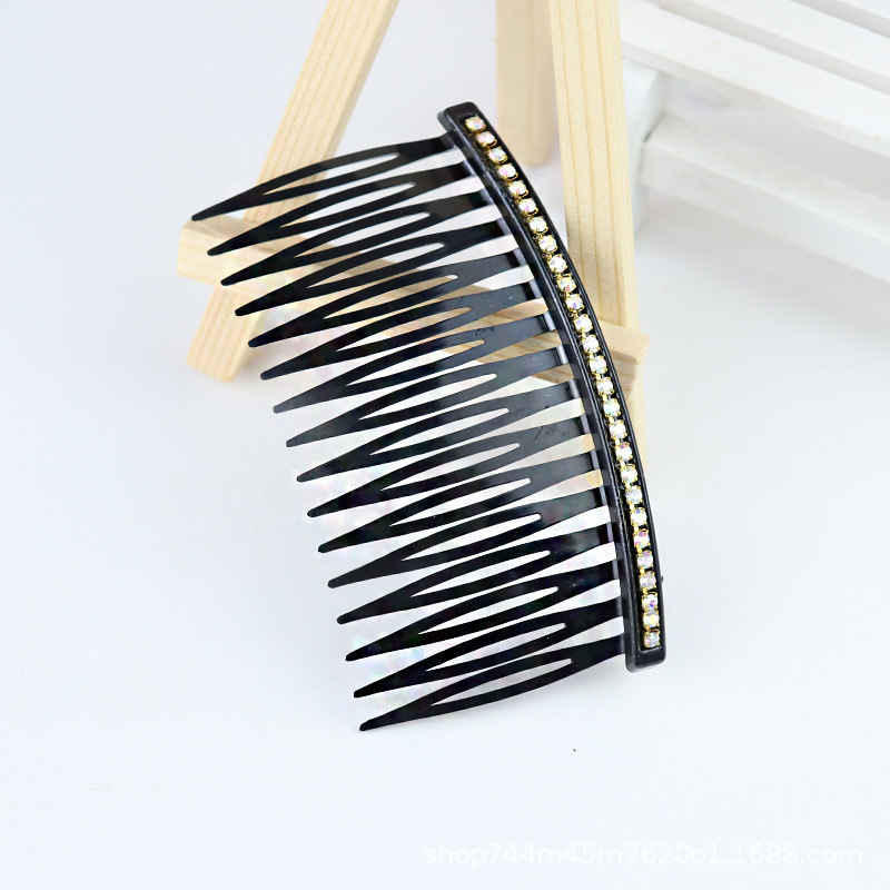 Wavy color diamond hair comb, straight hair comb, color diamond hair comb, single-row hair comb with diamonds, Korean style hair comb pic 11