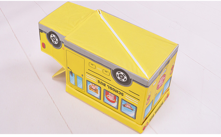 Wholesale of seated cartoon car storage boxes, multi-functional large-capacity storage boxes, folding storage stools pic 20