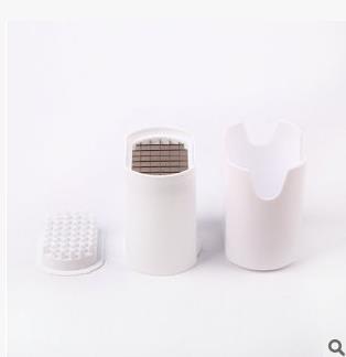 Creative TV product: White lightweight French fries and potato slicer, one-click operation, kitchen gadget, one-piece consignment, home kitchen wonder pic 2