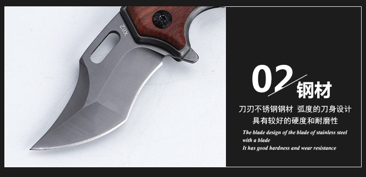 Upgraded outdoor folding knife X62 claw knife, camping self-defense portable small straight multi-functional claw knife, fruit knife pic 5
