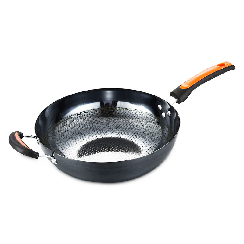 Factory wholesale scale-patterned genuine stainless steel wok, physical non-stick wok, cooking wok wholesale, gift fair sale, one-piece consignment pic 12