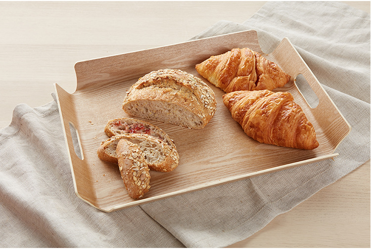 Wooden tray with two handles Dessert Tray Breakfast Tray甜品托盘 pic 11