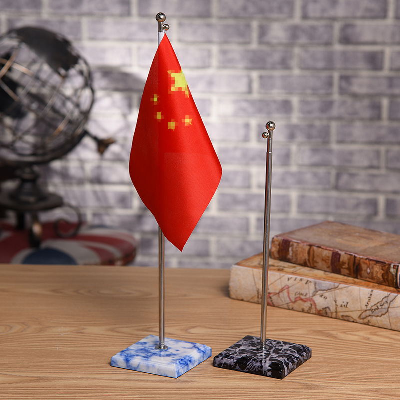桌旗旗杆摆件批发伸缩旗杆仿大理石底座金属底座单杆旗帜小红旗详情6