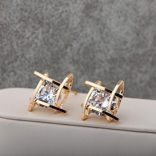 欧美时尚精美饰品流行热销速卖通新款烧焊水钻爪链水滴耳钉耳环女详情9