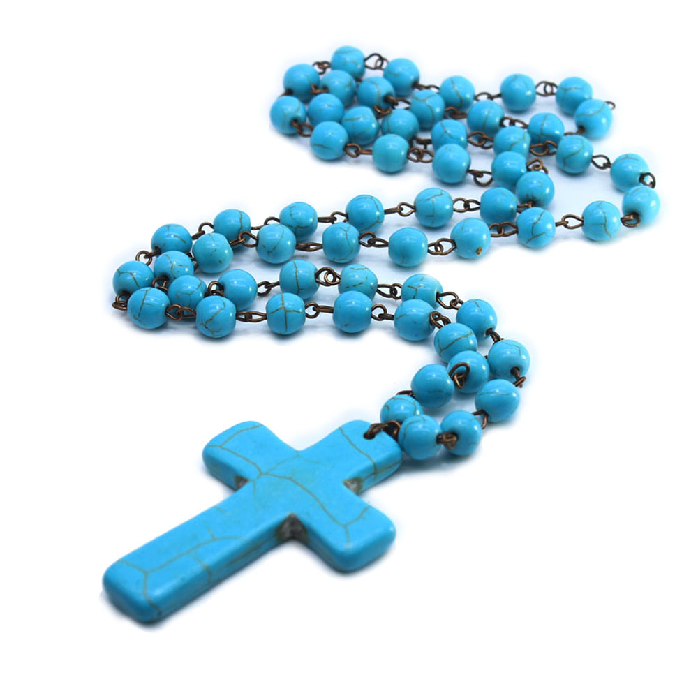 Wholesale of cross pendant necklaces, sweater chains, turquoise beads and curved needles pic 2