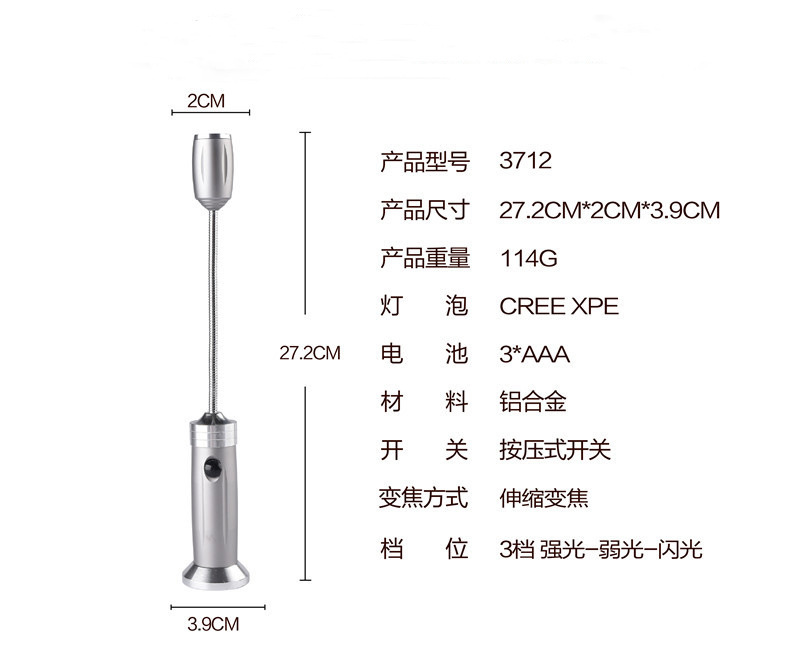 Cross-border bestseller barbecue light, focusing type with magnet led hose maintenance work light, strong light direct charging flashlight pic 12