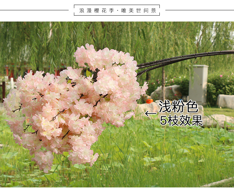 Artificial flowers, artificial cherry blossom branches with 4 branches and 3 forks, pear blossoms, peach blossoms, cherry blossom branches, wedding decoration artificial flowers, plastic flowers pic 15