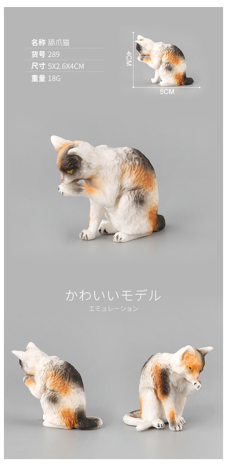 贝壳鱼动物猫咪模型玩具仿真多款家猫小猫造型宠物装饰动植物模型详情16