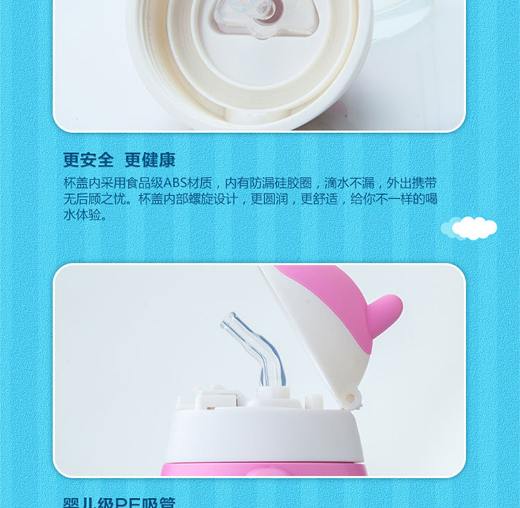 促销礼品印logo创意卡通儿童保温杯萝卜兔吸管弹盖不锈钢保温杯详情4