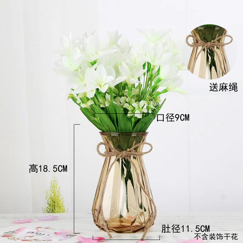 Creative European-style glass vases, transparent hydroponic bottles, flower arrangement vases, living room ornaments, fresh and colorful origami vases pic 36