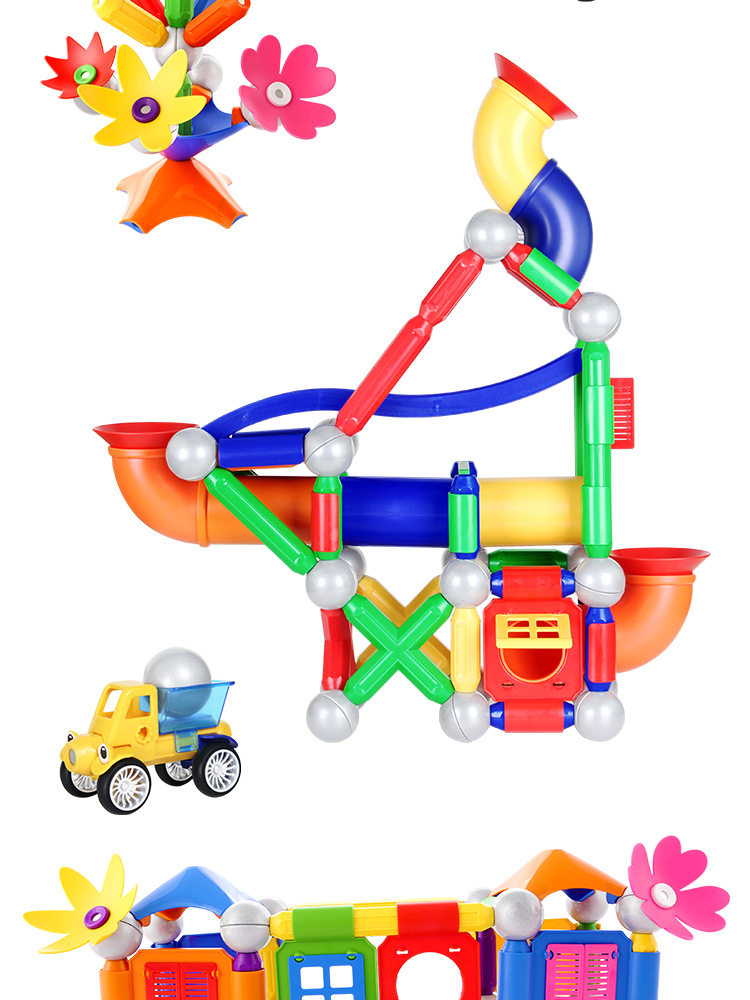 100pcs color box magnetic bar toy set for children, large particle educational magnetic assembly magnetic car building blocks wholesale pic 19