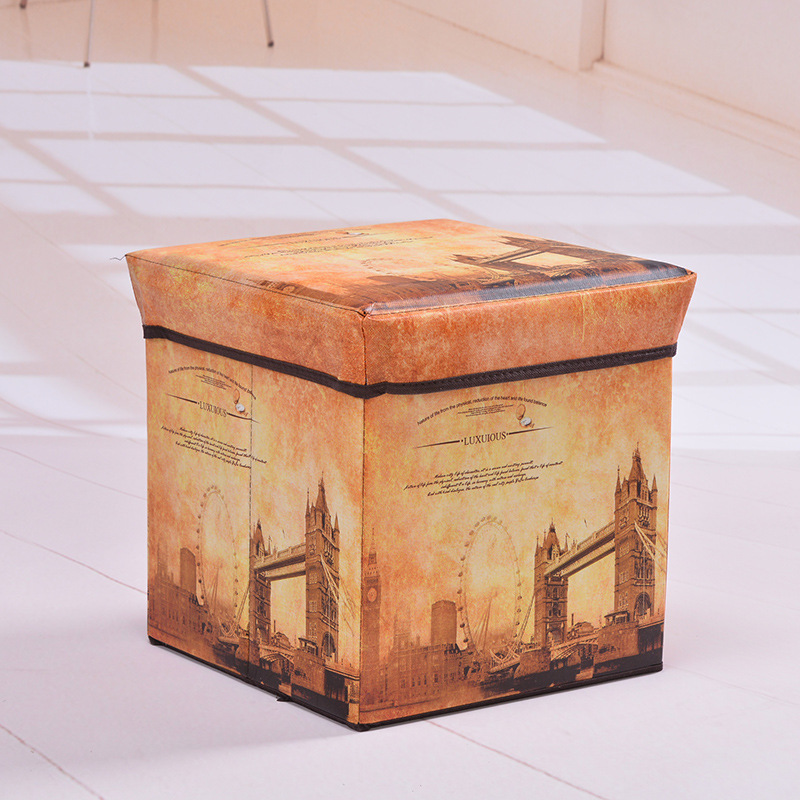 Cross-border best-selling European and American storage stools, folding and organizing storage boxes, sitting storage stools, large-capacity organizing boxes wholesale pic 30