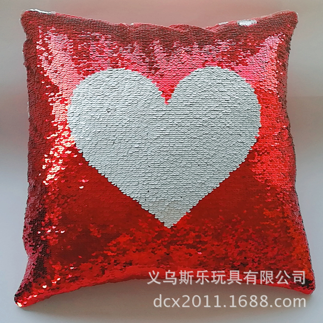 Customized double-sided color positioning embroidered sequin unicorn throw pillows sofa cushions flip print decorative items pic 35