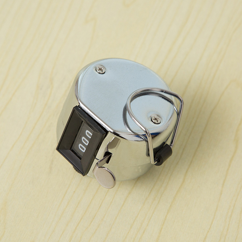 Metal pure mechanical counter counter, 4-digit hand-held counter for counting the number of students during sports activities pic 2