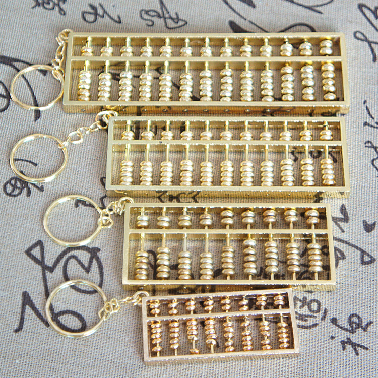 Special offer manufacturer direct delivery abacus keychain for wealth attraction, zinc alloy gold-plated daily pendant, handicraft, travel gold calculator pic 14