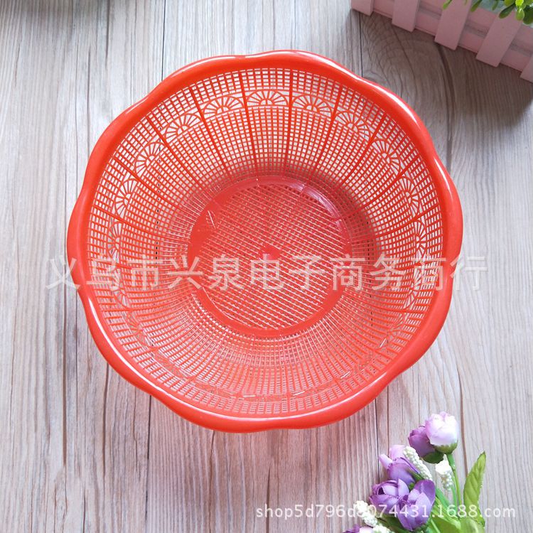 【 Zone 2-2 】 Small flower edge rice basket 400 yuan per piece, one or two yuan rice basket, vegetable washing basket, leaky basket, rice washing basket, lace, leaky basket, one or two yuan small commodities pic 2