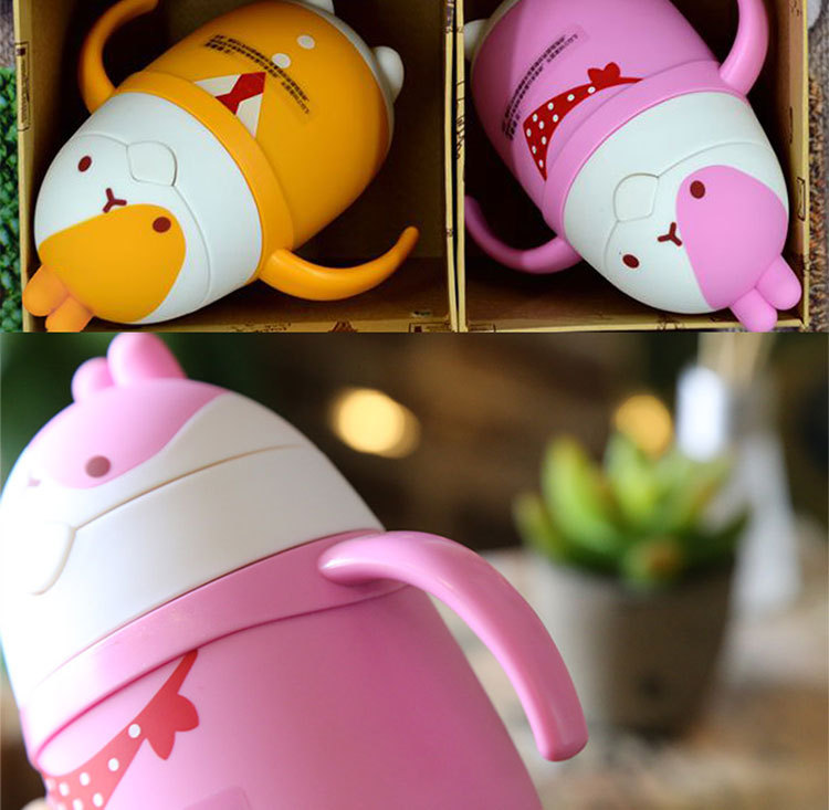 促销礼品印logo创意卡通儿童保温杯萝卜兔吸管弹盖不锈钢保温杯详情7