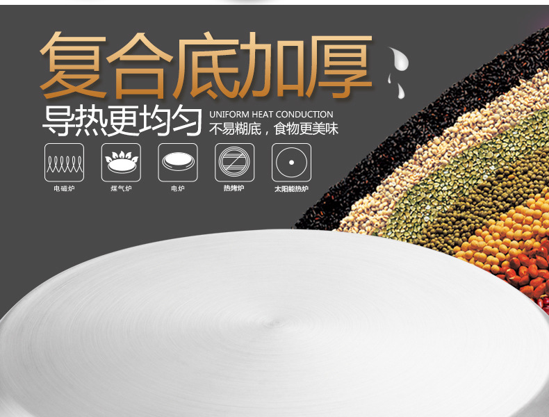 乐氏韩式304不锈钢复底奶锅16cm18cm小汤锅礼品超市日用百货详情17