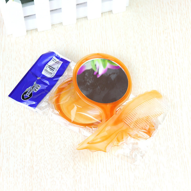 化妆镜梳便捷式小镜子镜梳套装带手柄化妆镜家居小百货批发详情10