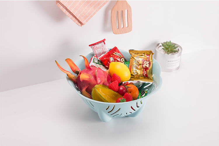 Lavar cesta de verduras calado lavar olla de frutas bandeja de frutas creativa cesta de frutas sala de estar de plástico snacks europeos plato de almacenamiento doméstico pic 9