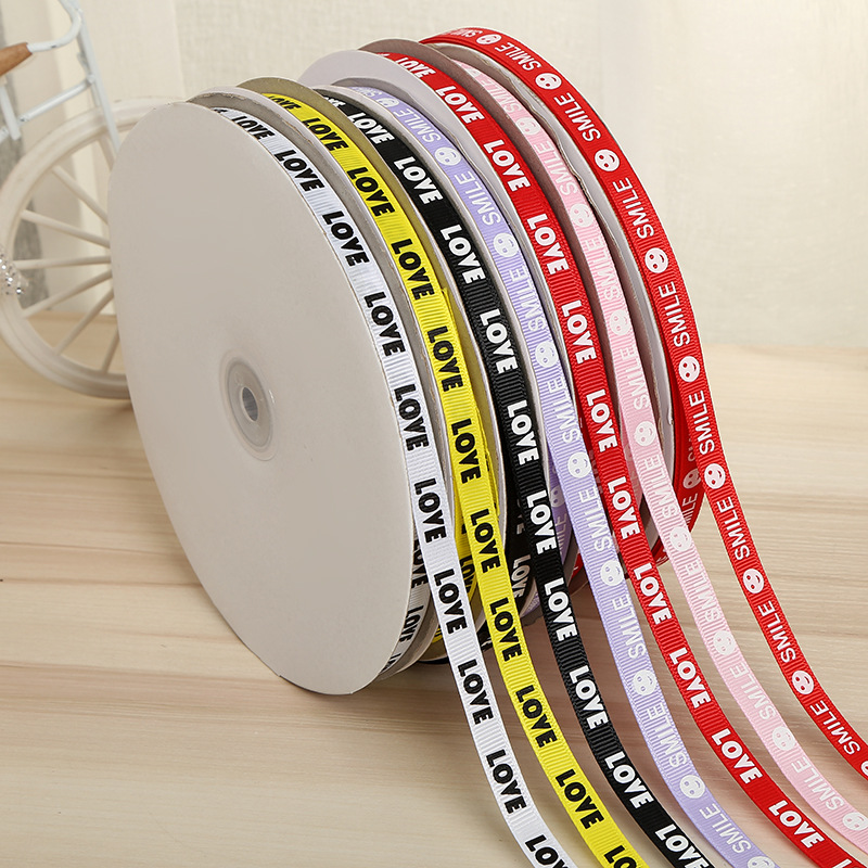 定制款罗纹带印字母LOVE织带 罗纹带丝带子印刷薄款螺纹带批发详情7