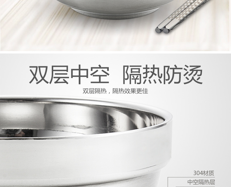 乐氏铂金不304碗双层隔热防烫白金汤碗 中式儿童饭碗 限时免邮详情2