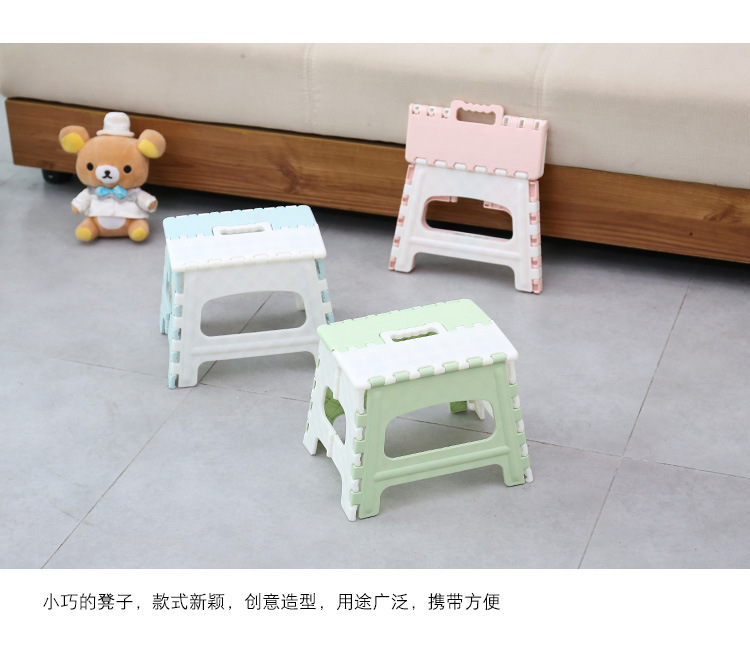 加厚塑料凳子 露营折叠凳 便携式提手凳子 小凳子手提凳150kg详情7