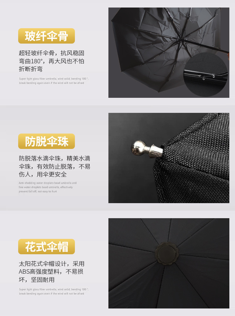 4S店专用晴雨伞奔驰奥迪全自动折叠车标雨伞商务三折广告礼品伞详情16