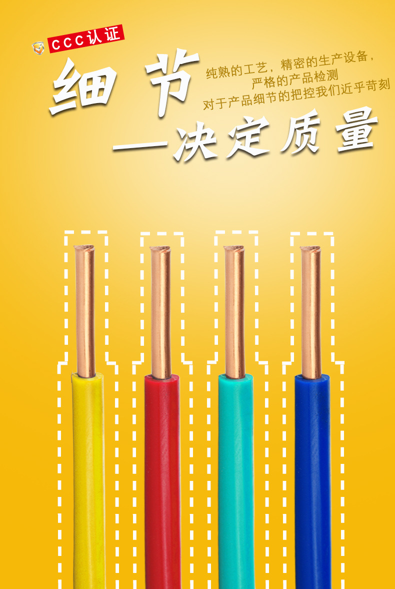 Blue Leaf National standard 2.54 square copper core wire for home decoration, 1.5/6/10 pure copper flame-retardant BV wire pic 17