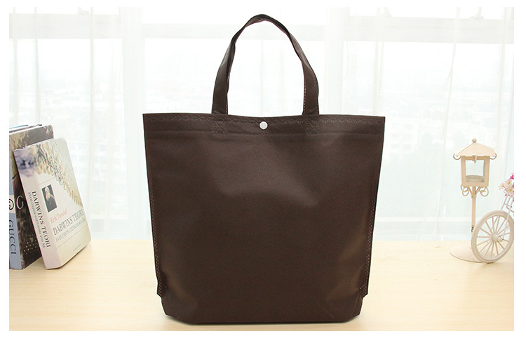 In-stock buckled non-woven fabric bags, blank folding heat-pressed handbags, high-end non-woven fabric shopping bags with printed logos pic 20