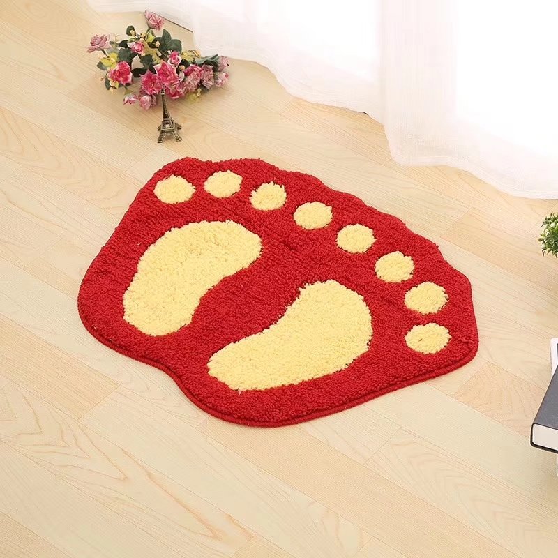 Factory direct sales of new anti-slip floor MATS with foot shapes, super-fine multi-color TPR bottom bathroom footprint door MATS wholesale pic 10