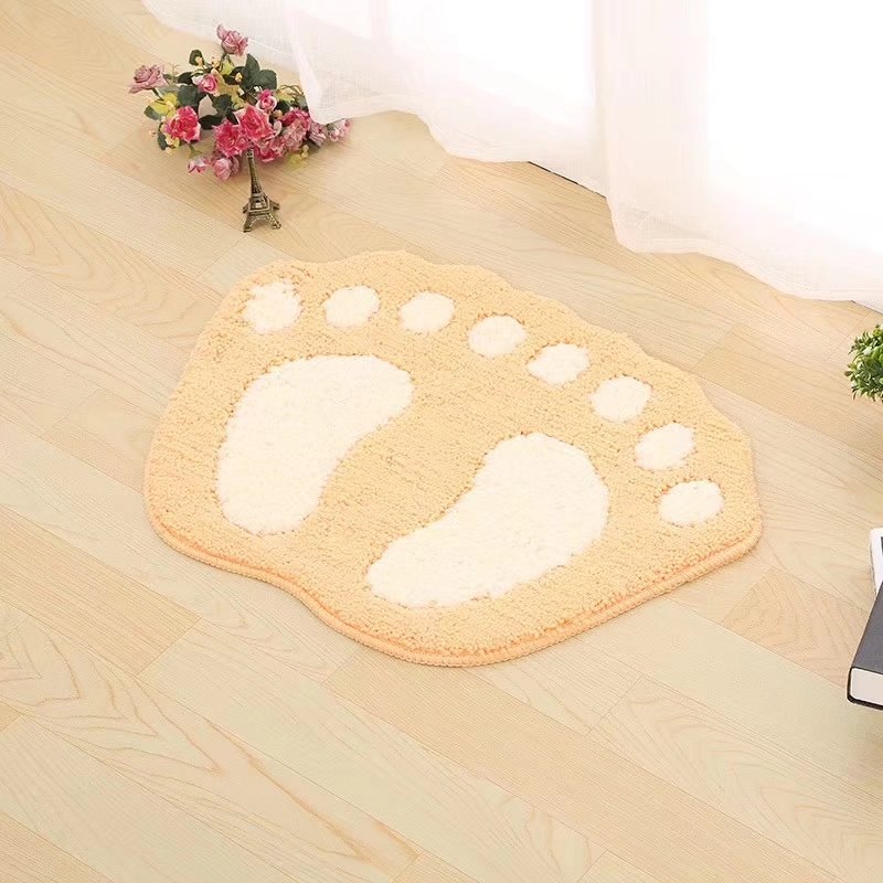 Factory direct sales of new anti-slip floor MATS with foot shapes, super-fine multi-color TPR bottom bathroom footprint door MATS wholesale pic 9