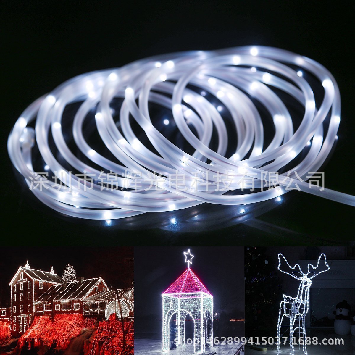 Best-selling solar tube light strings, battery boxes, round tube light strings, courtyard and garden waterproof rope light strings on Amazon e-commerce pic 20