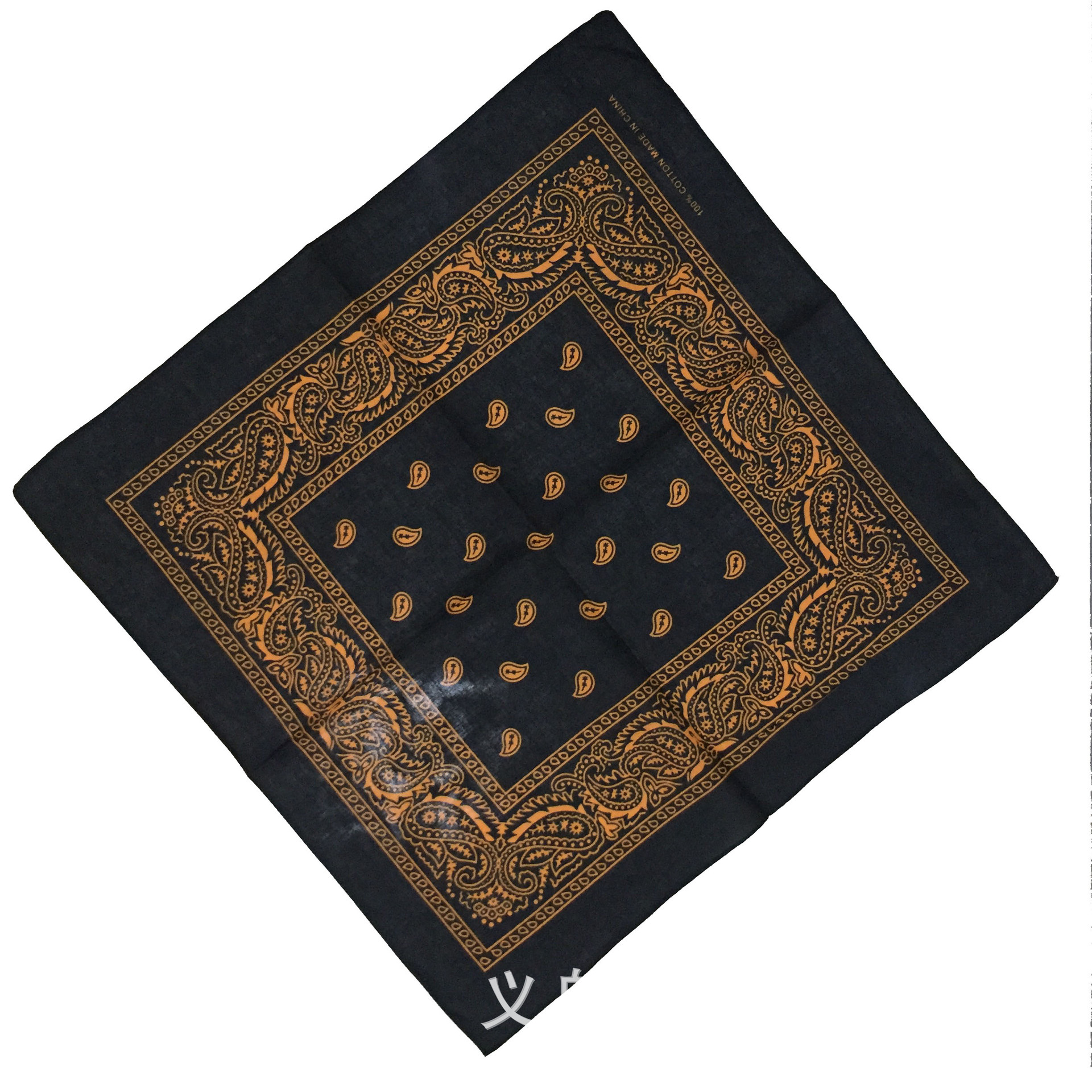 New cashew flower headscarf, black base sunflower seed flower, Harajuku color-blocking amoeba hip-hop multi-purpose square scarf factory direct sales pic 6