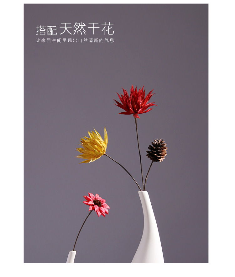 北欧风简约陶瓷花瓶摆件白色素烧干花花插家居装饰摆设厂家批发详情4