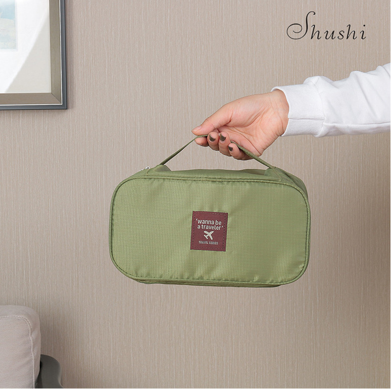 旅行收纳包蓝色内装米色文胸防水鞋袋七件套收纳袋化妆包PU防水便携整理袋详情11