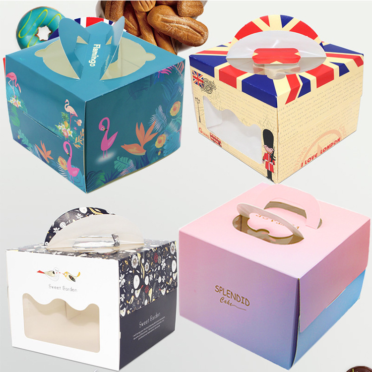 Wholesale 46810-inch double-layer transparent birthday cake box, raised cake box, Barbie doll square packaging box pic 8