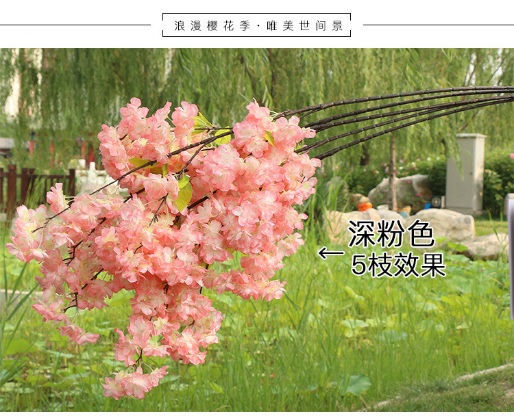Artificial flowers, artificial cherry blossom branches with 4 branches and 3 forks, pear blossoms, peach blossoms, cherry blossom branches, wedding decoration artificial flowers, plastic flowers pic 14