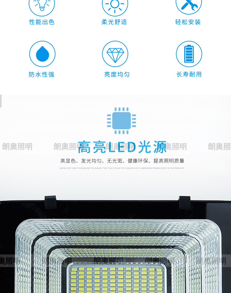 Outdoor lighting fixtures, solar lamps, household garden lamps, LED outdoor floodlights, cross-border new rural project lamps pic 3