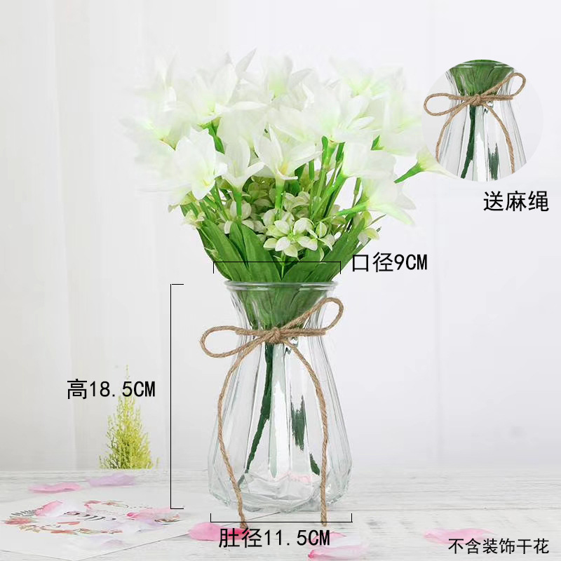 Creative European-style glass vases, transparent hydroponic bottles, flower arrangement vases, living room ornaments, fresh and colorful origami vases pic 39
