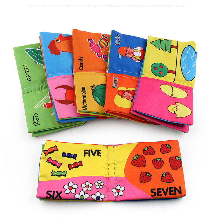 Amazon cross-border 3D baby cloth books, early education toys, English palm books, animal number recognition baby cloth books pic 17